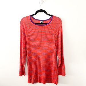 M Missoni Orange & Purple Long Sleeve Knit Tunic/Mini Dress Size 10